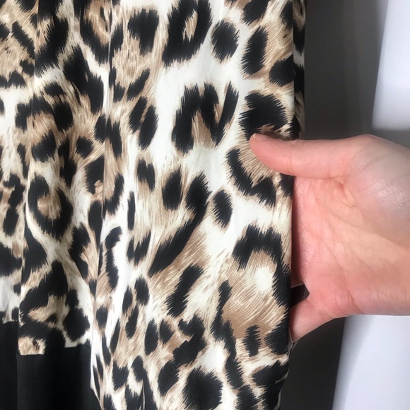 NEW Boutique Color Block Leopard Print Dress Plus - Picture 6 of 7